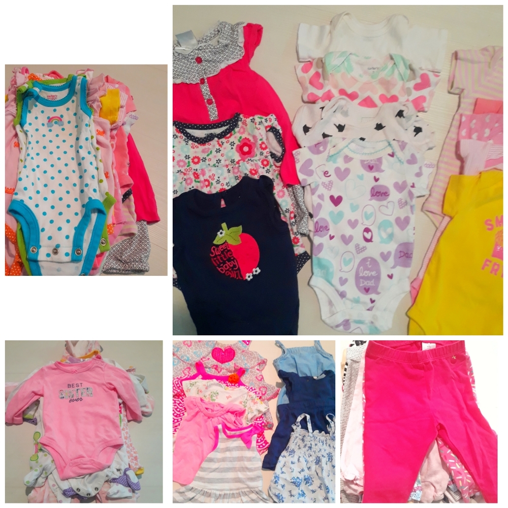 0-3 3-6 month baby girl clothes summer 100 pieces